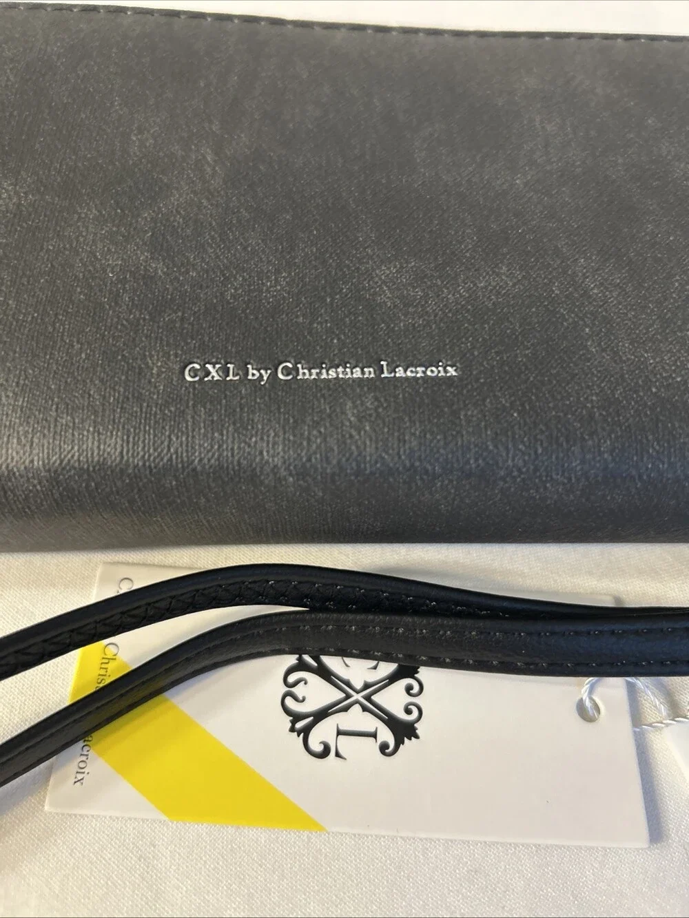 CXL By Christian Lacroix Wristlet Wallet Womens Black Ames Denim Double Zipper